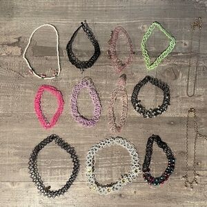 Tattoo Colorful Stretch Choker Necklace for Kids Teens Women